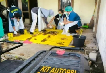 Masih Tersisa Daging Yang Menempel di Kerangka Manusia Dalam Mobil Kanit Reskrim di Gresik